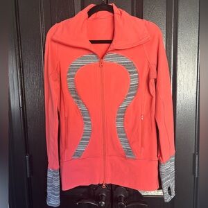 Lululemon In Stride Coral and Gray Jacket